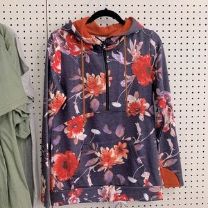 Michelle Mae Floral Half-Zip Hoodie